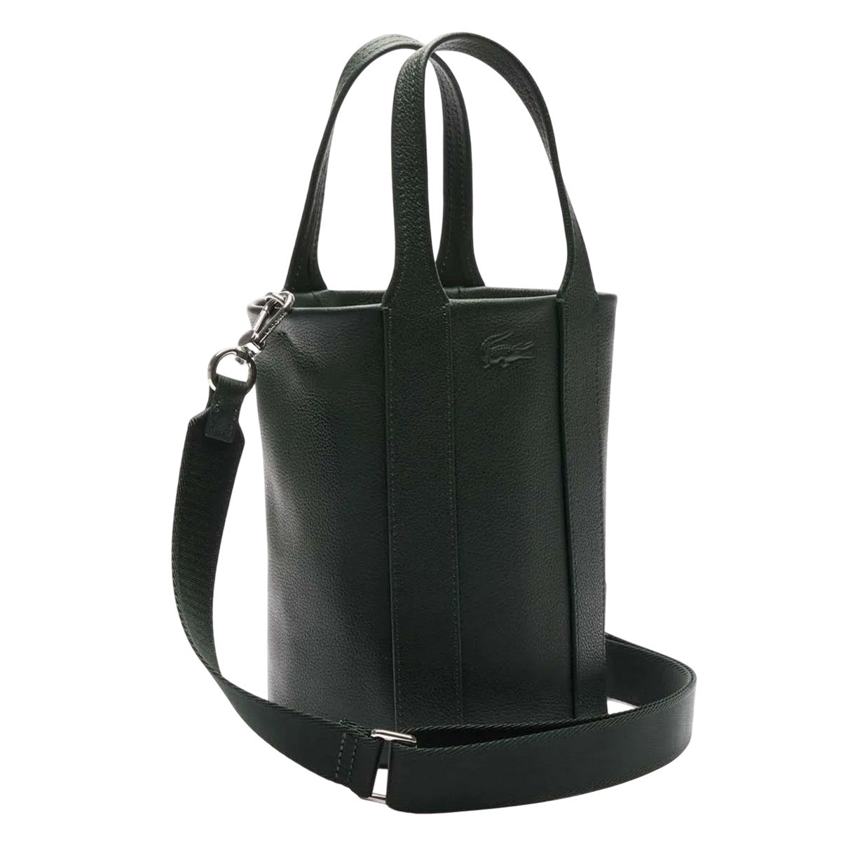Green - Pack Shot - Lacoste City Court Grain Leather Bucket Bag