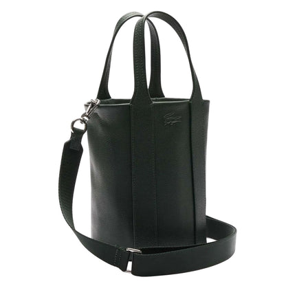 Green - Pack Shot - Lacoste City Court Grain Leather Bucket Bag