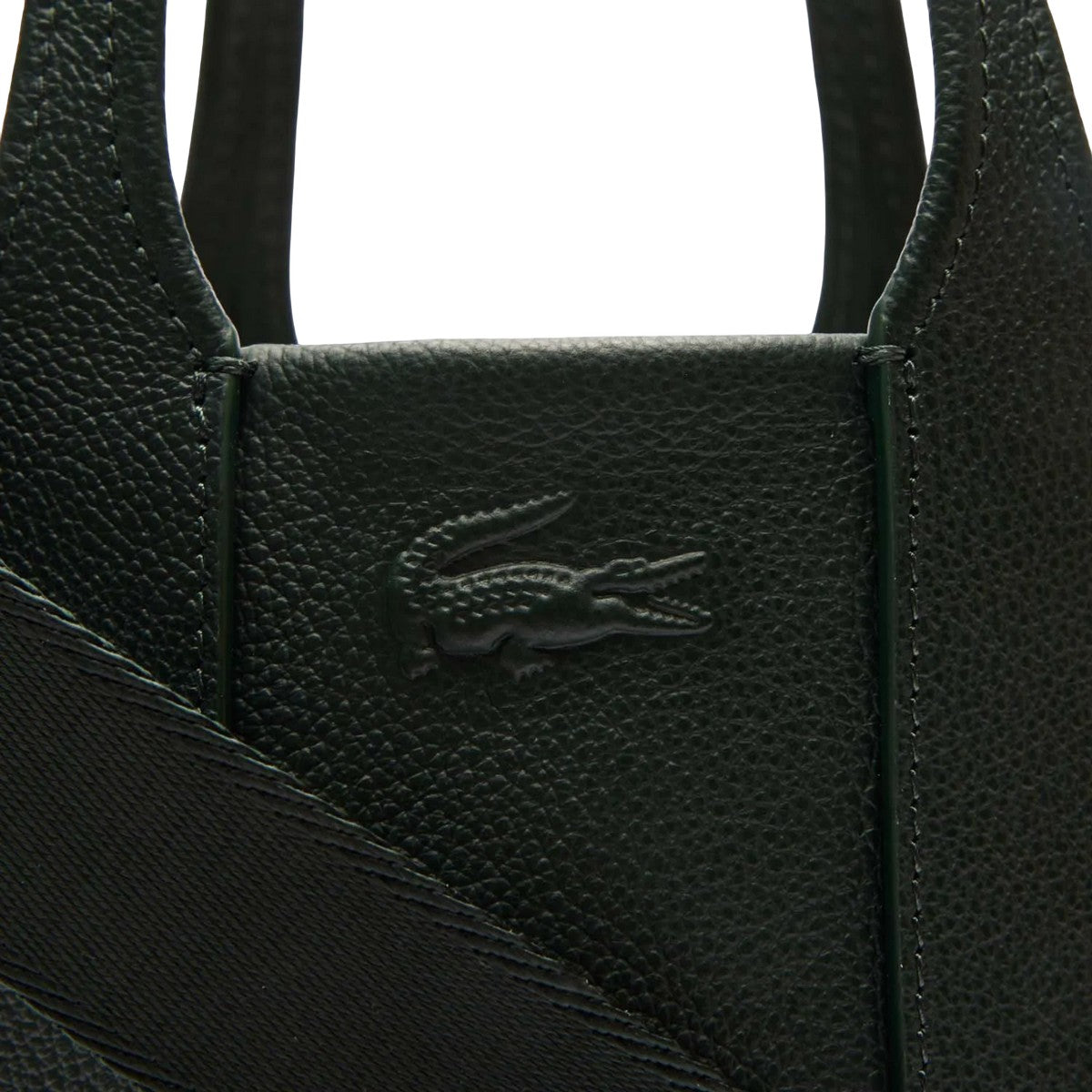 Green - Side - Lacoste City Court Grain Leather Bucket Bag