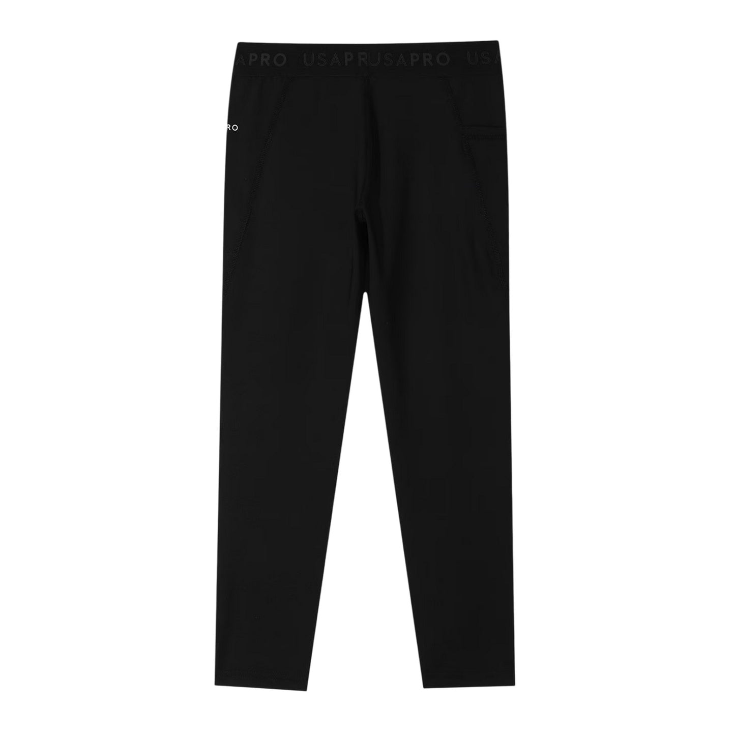 Black-Multicoloured - Back - USA Pro Girls Leaf Print Tight Leggings