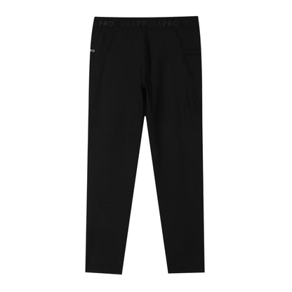 Black-Multicoloured - Back - USA Pro Girls Leaf Print Tight Leggings
