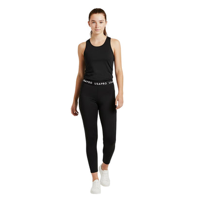Black-Multicoloured - Lifestyle - USA Pro Girls Leaf Print Tight Leggings