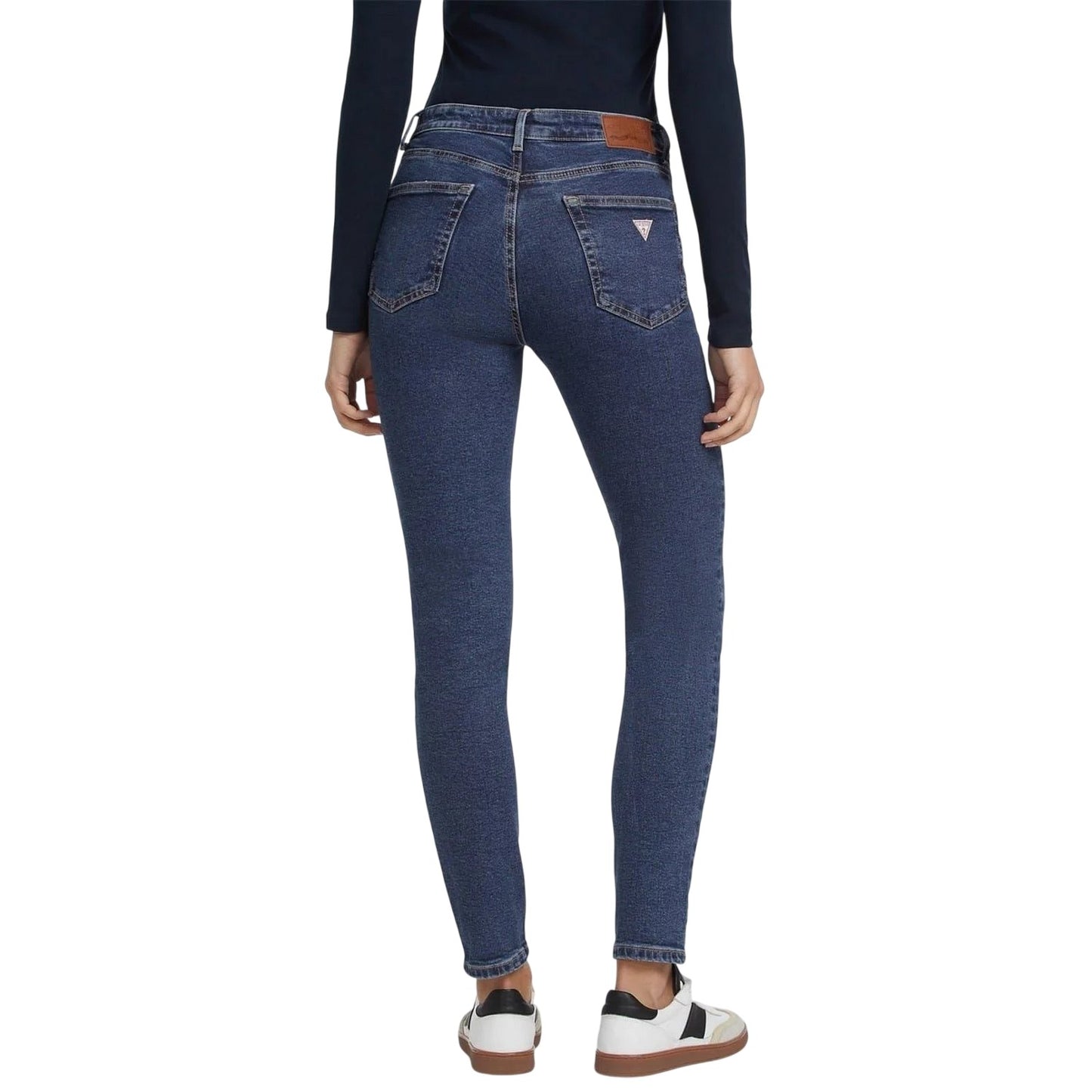 Mid Wash - Back - Guess Womens-Ladies High Rise Skinny Jeans