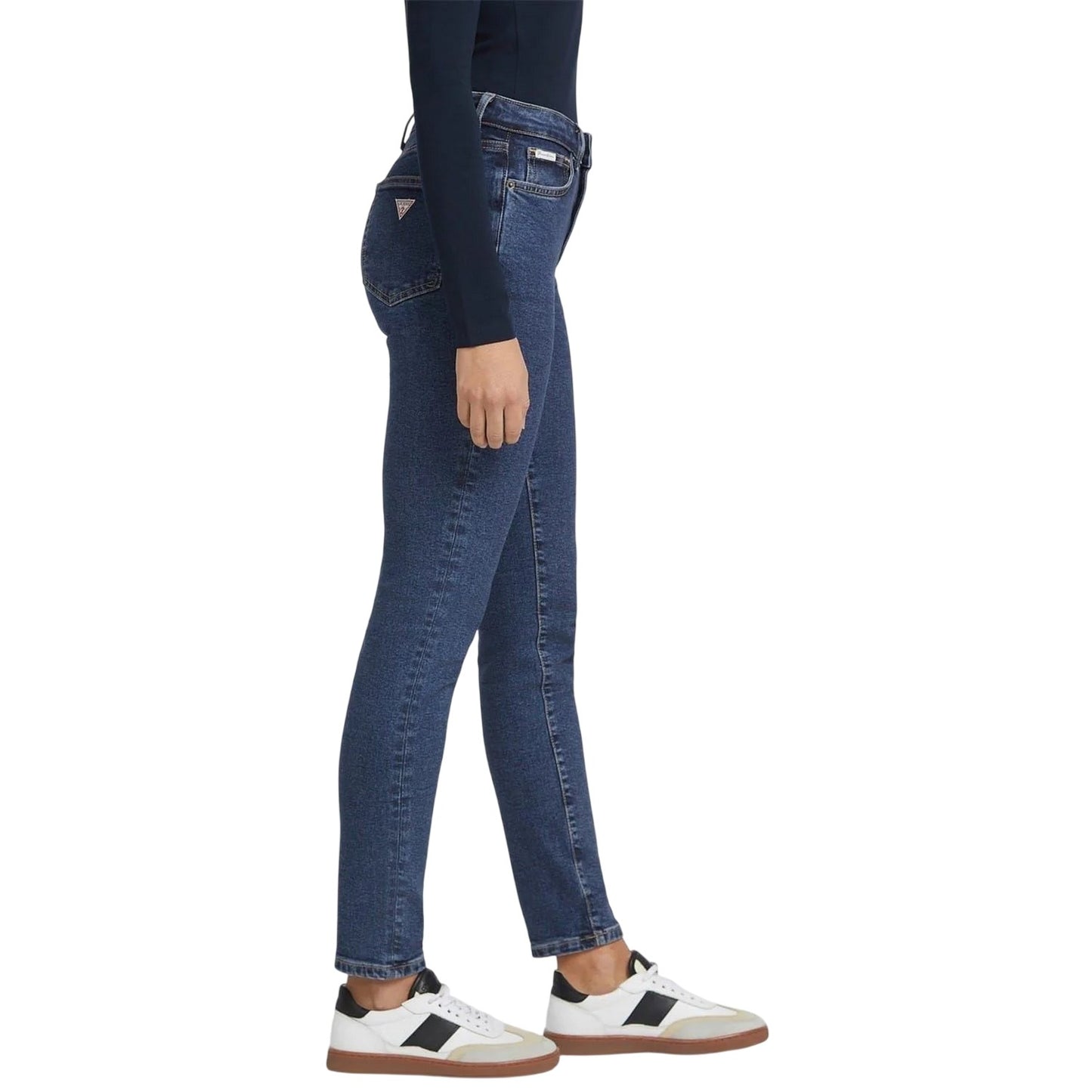 Mid Wash - Side - Guess Womens-Ladies High Rise Skinny Jeans