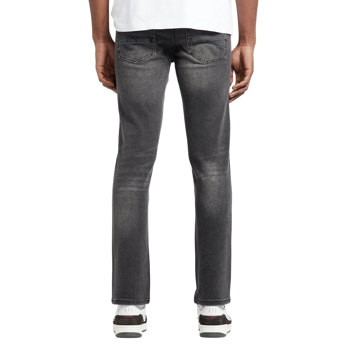Grey - Back - Unlike Humans Mens Denim Tapered Jeans