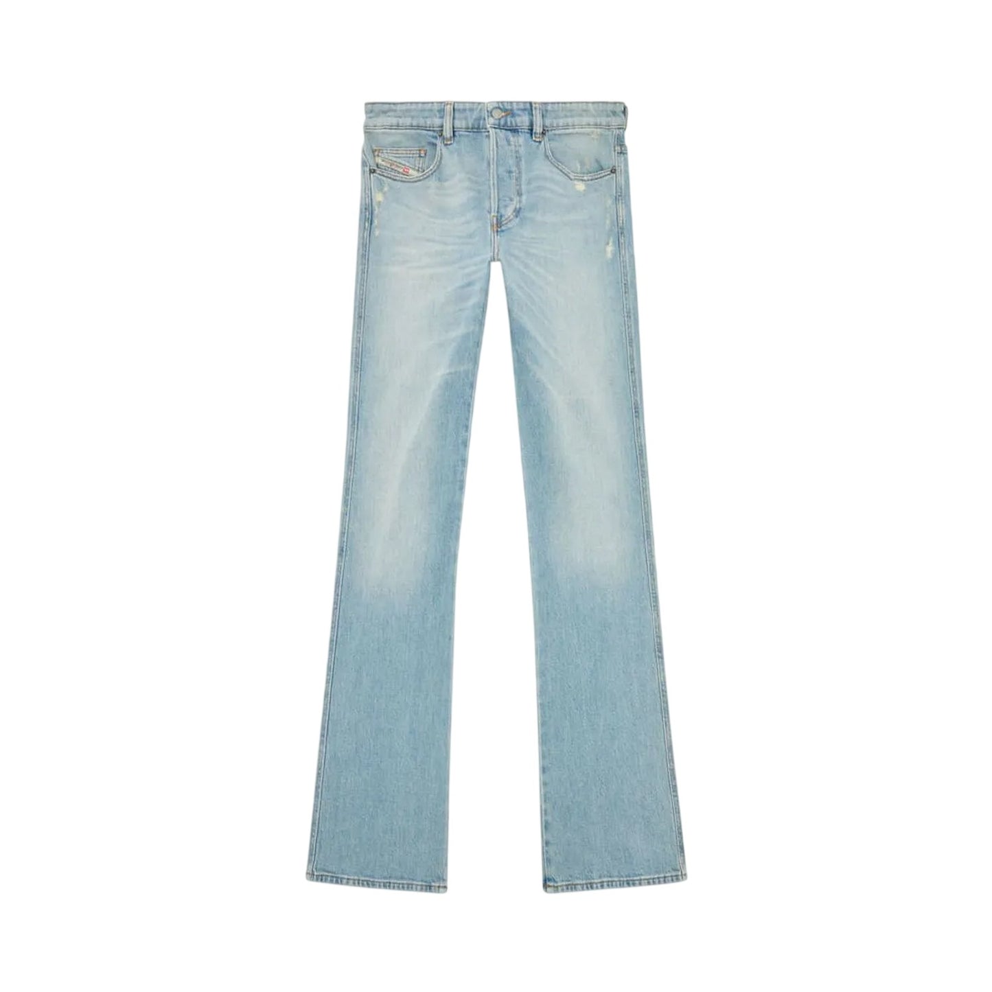 Blue Denim - Front - Diesel Mens 1998 Light Wash Straight Leg Jeans