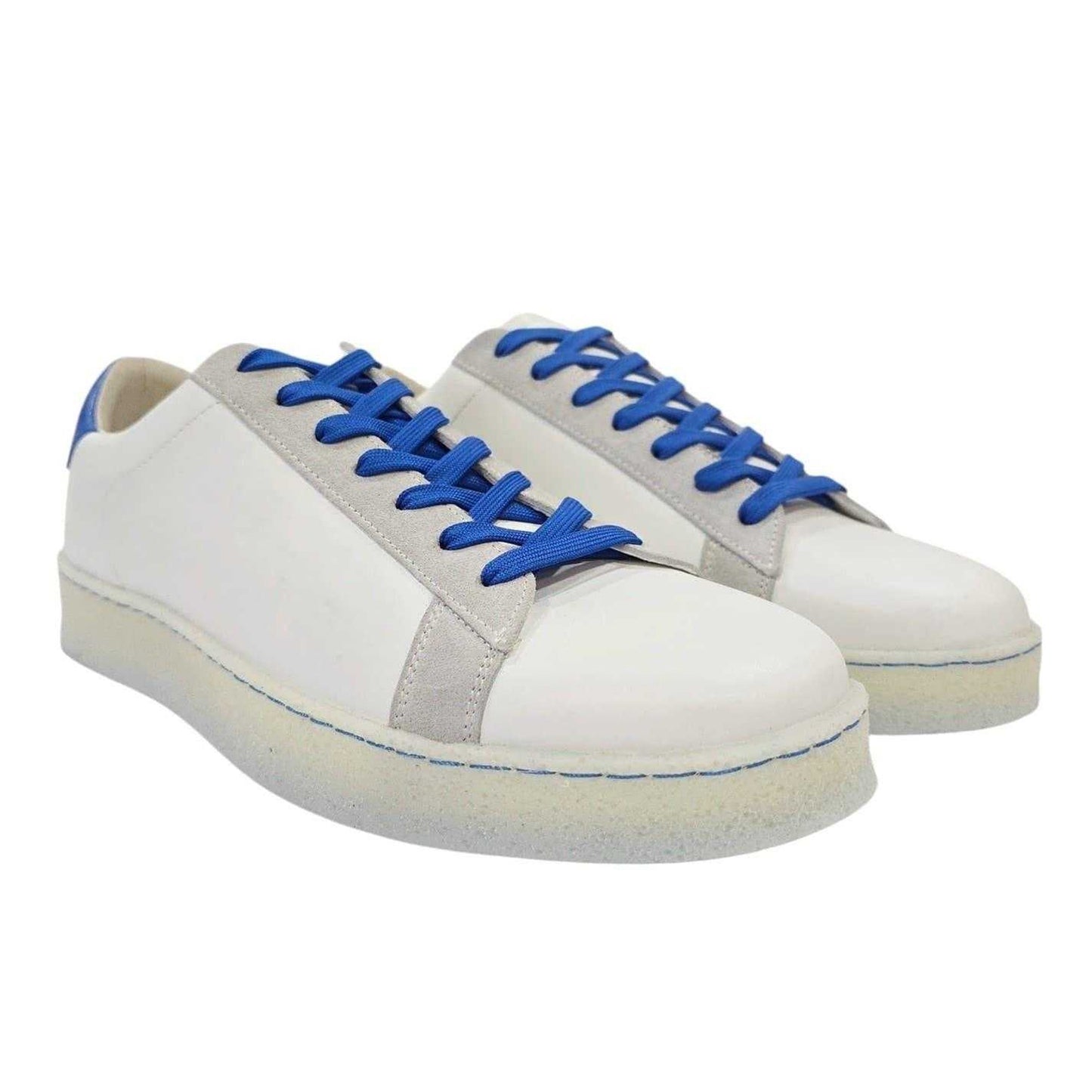 Blue-Grey - Pack Shot - Loyalti Mens Castro Leather Trainers