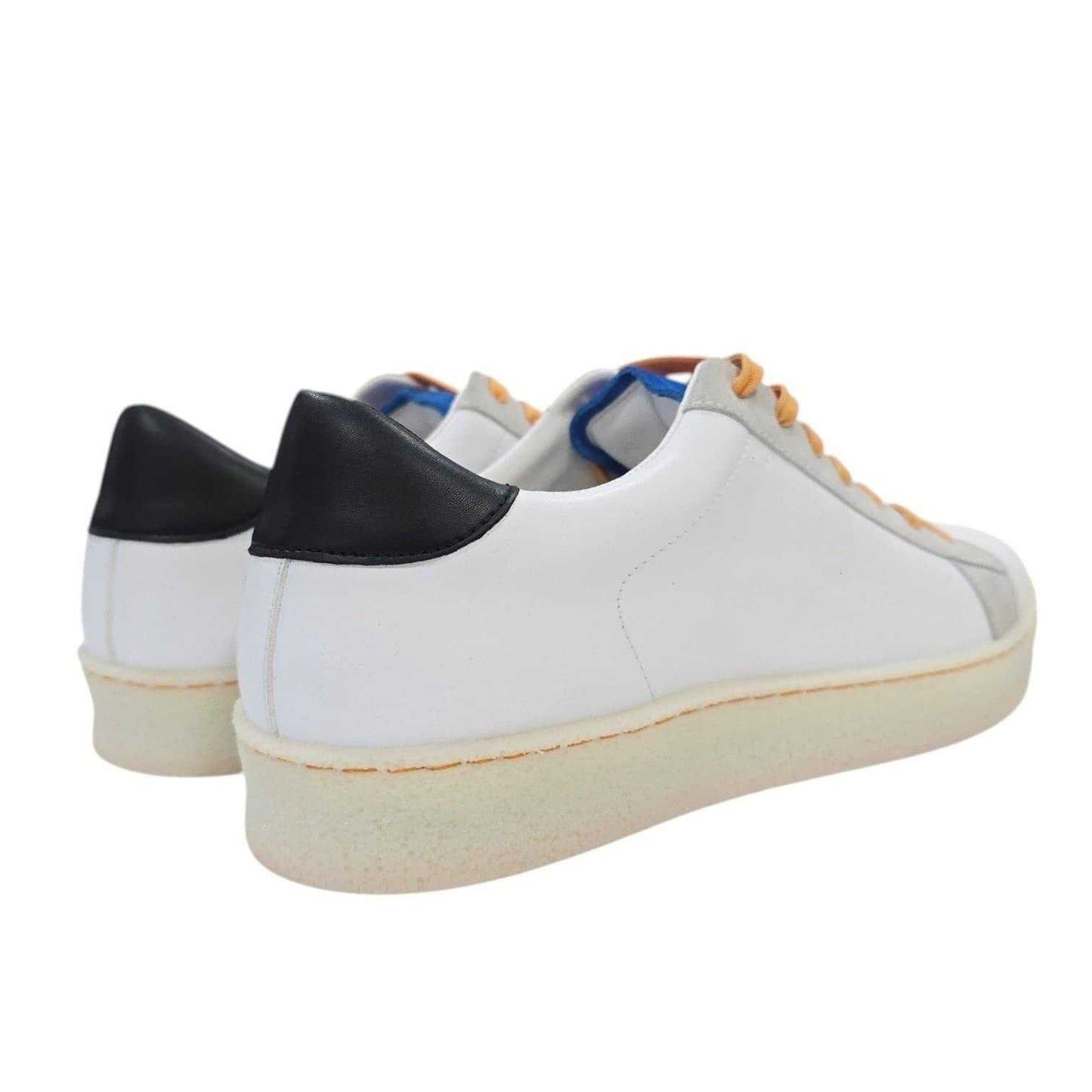 Blue-Orange - Back - Loyalti Mens Castro Leather Trainers