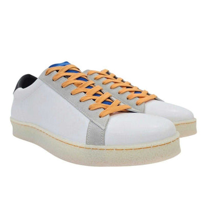 Blue-Orange - Pack Shot - Loyalti Mens Castro Leather Trainers