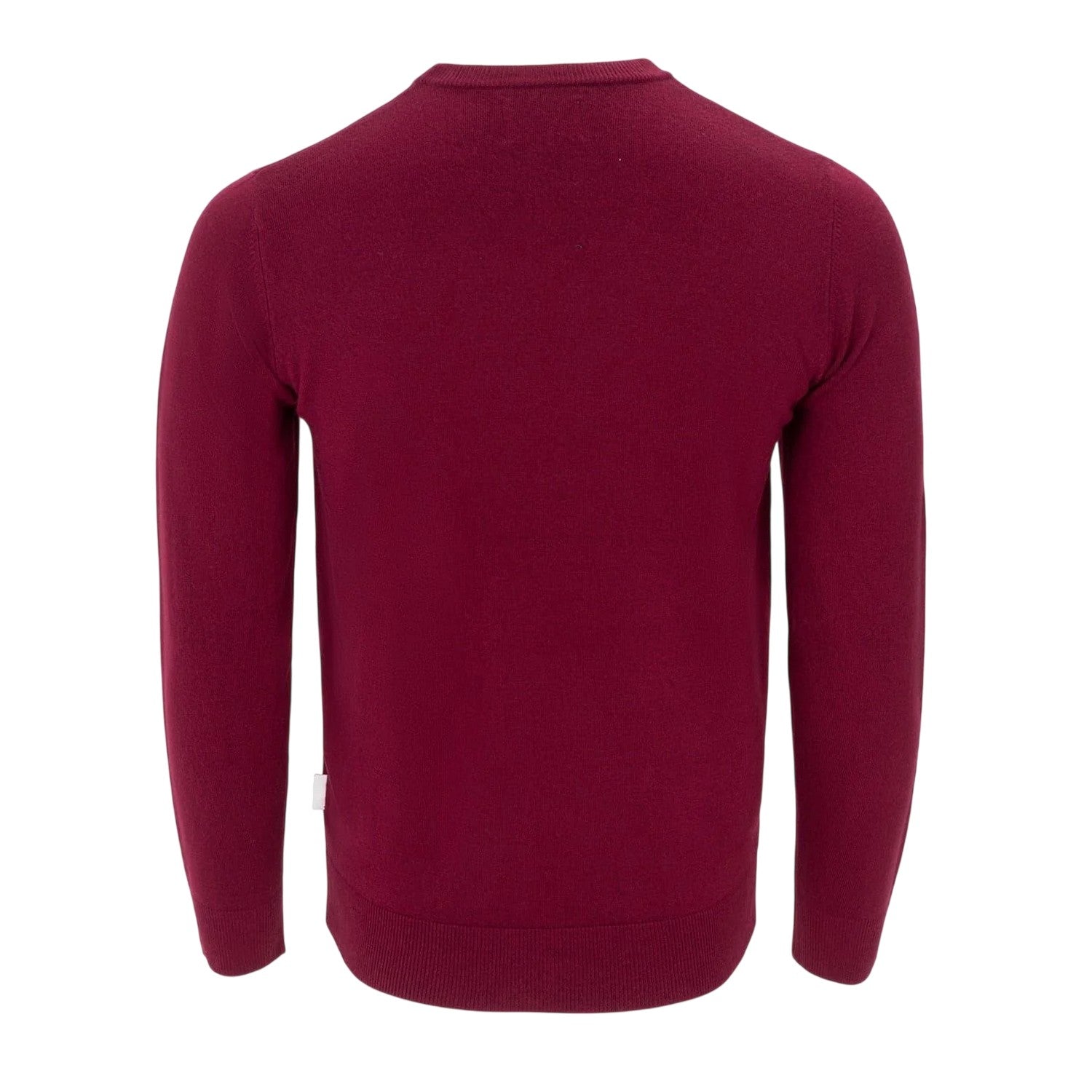 Burgundy - Back - Lee Cooper Mens Crew Neck Long-Sleeved Jumper