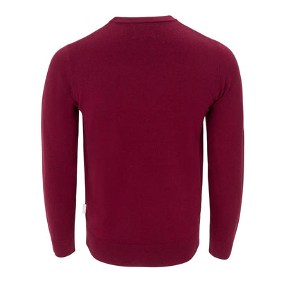 Burgundy - Back - Lee Cooper Mens Crew Neck Long-Sleeved Jumper