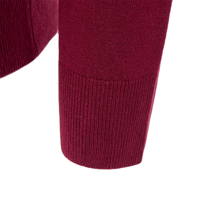 Burgundy - Side - Lee Cooper Mens Crew Neck Long-Sleeved Jumper