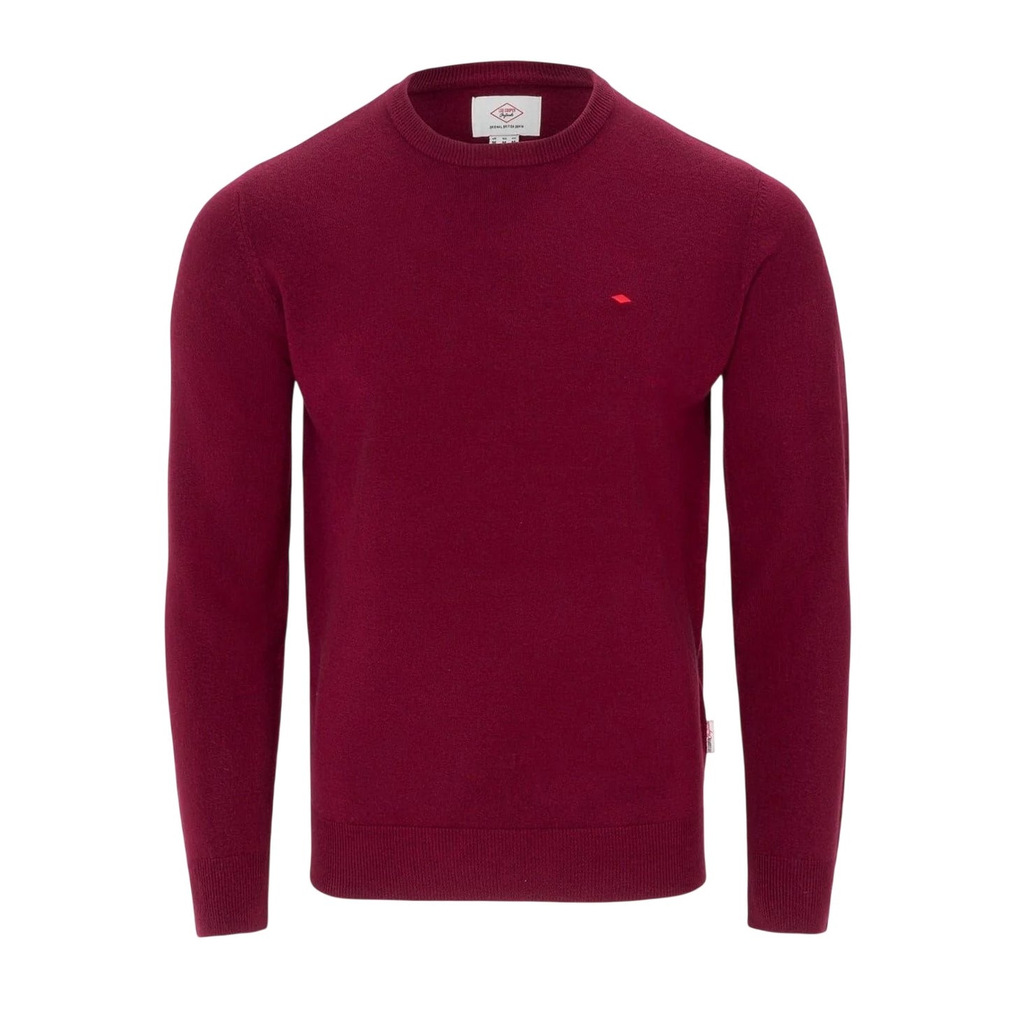 Burgundy - Front - Lee Cooper Mens Crew Neck Long-Sleeved Jumper
