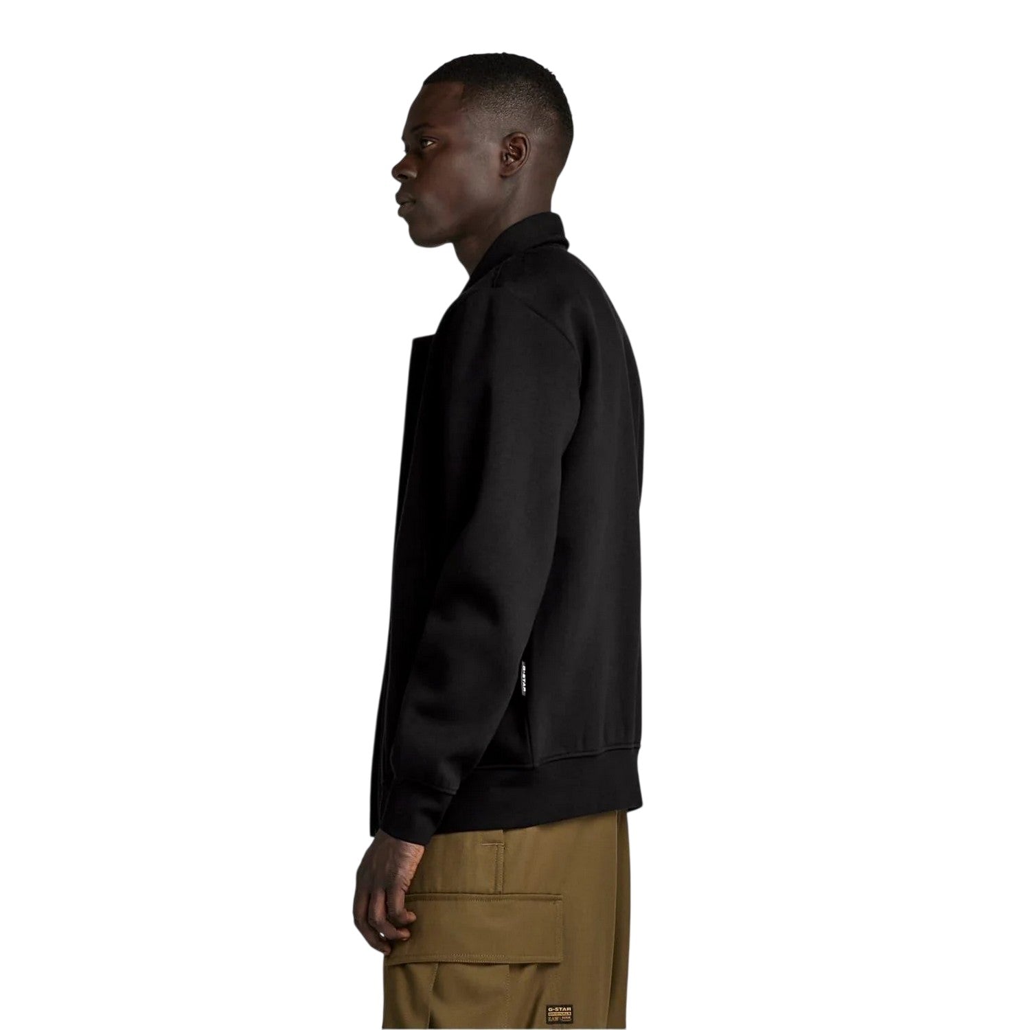 Dark Black - Side - G-Star Mens Collared Full Zip Regular Sweatshirt