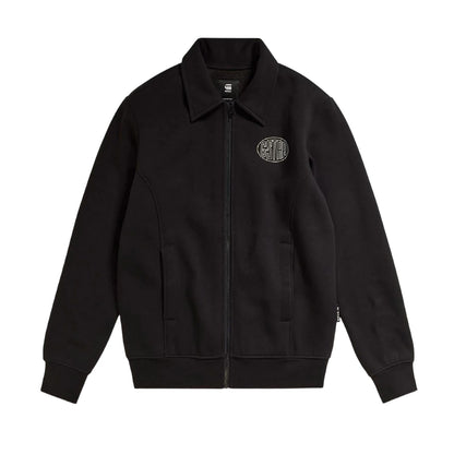 Dark Black - Front - G-Star Mens Collared Full Zip Regular Sweatshirt