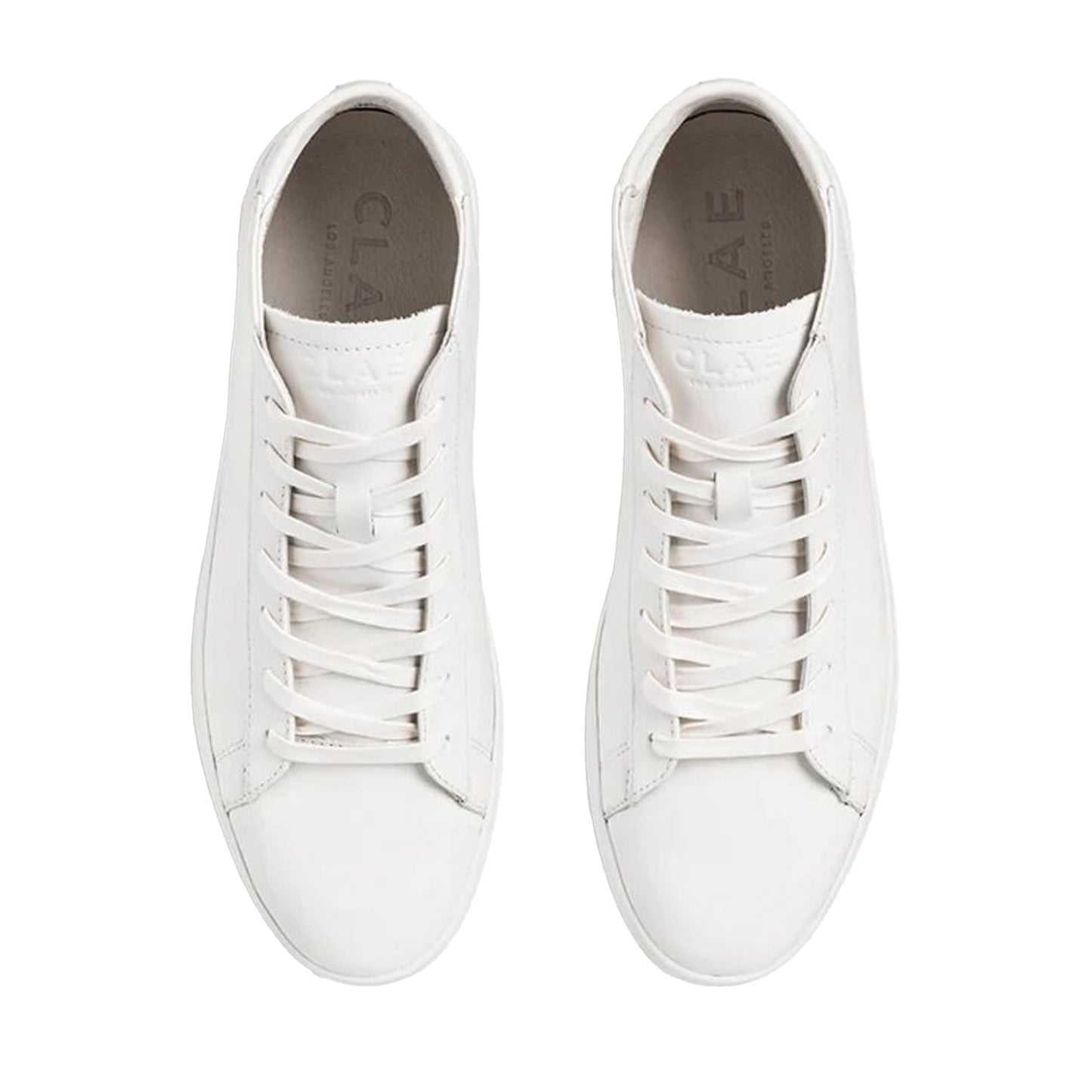 White - Back - CLAE Childrens-Kids Bradley Leather Trainers
