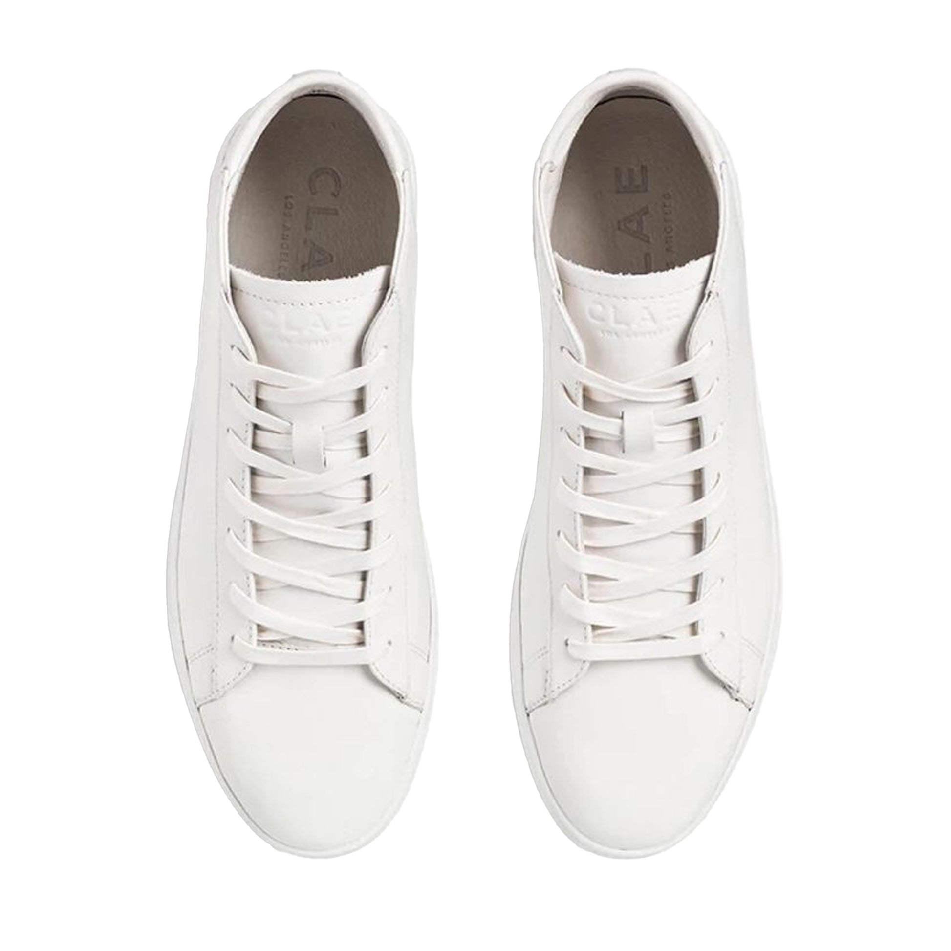 White - Back - CLAE Childrens-Kids Bradley Leather Trainers