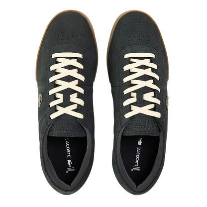 Off Black - Side - Lacoste Mens Aura Leather Trainers