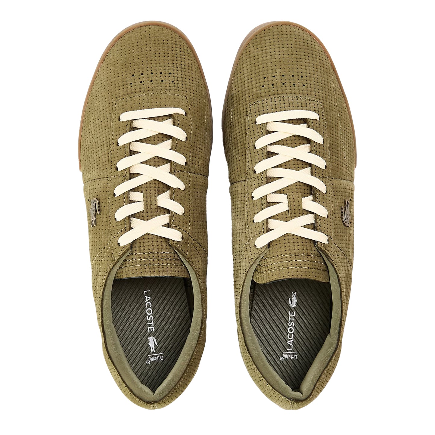 Natural - Side - Lacoste Mens Aura Leather Trainers