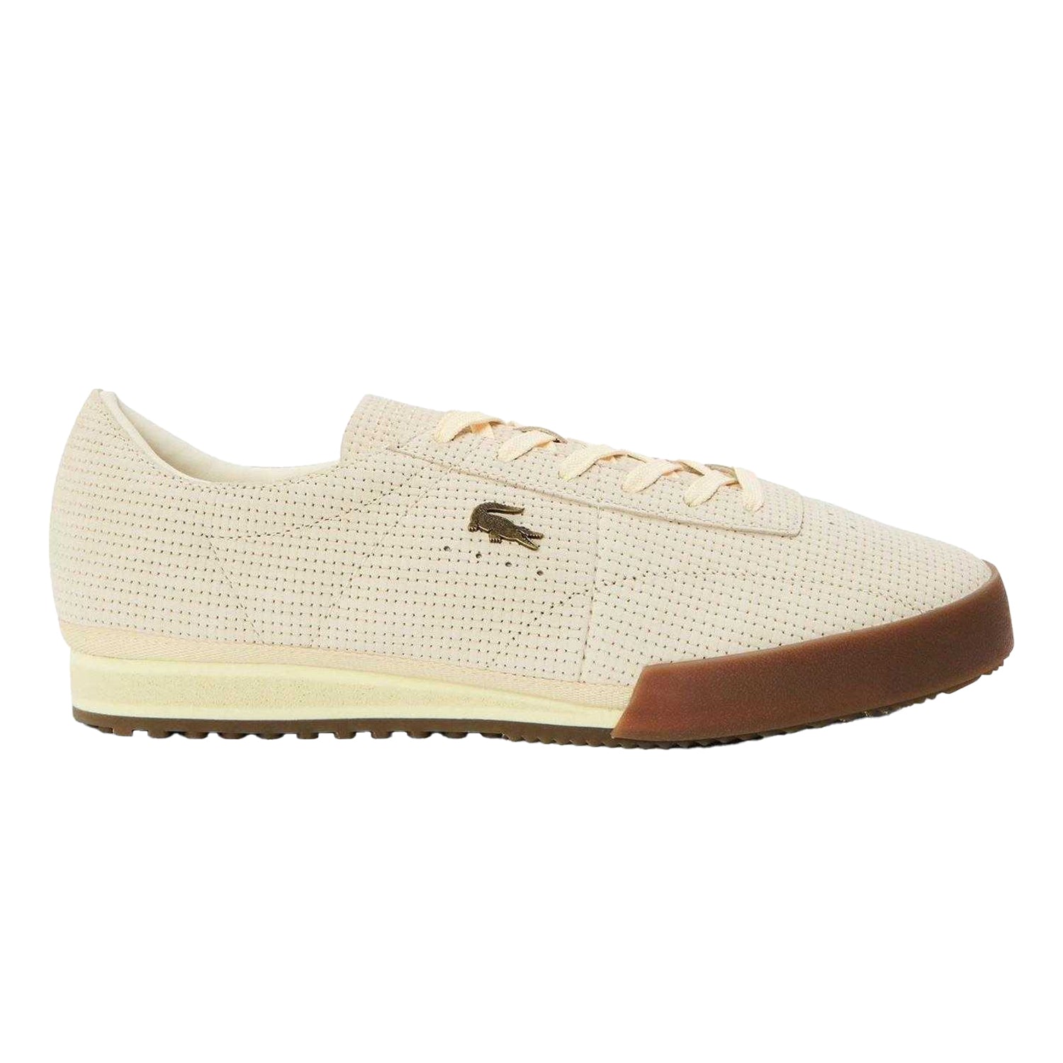Off White - Front - Lacoste Mens Aura Leather Trainers