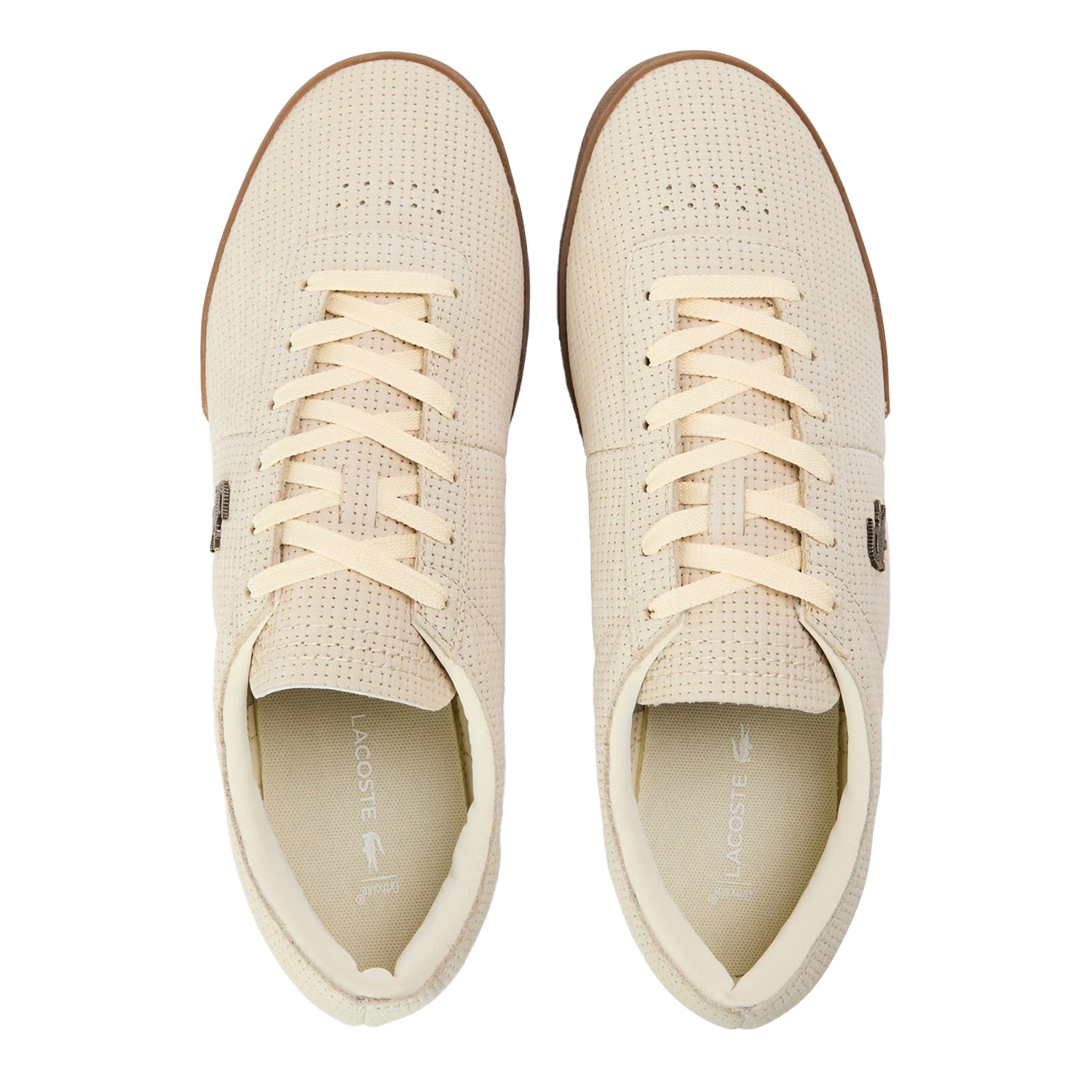 Off White - Side - Lacoste Mens Aura Leather Trainers