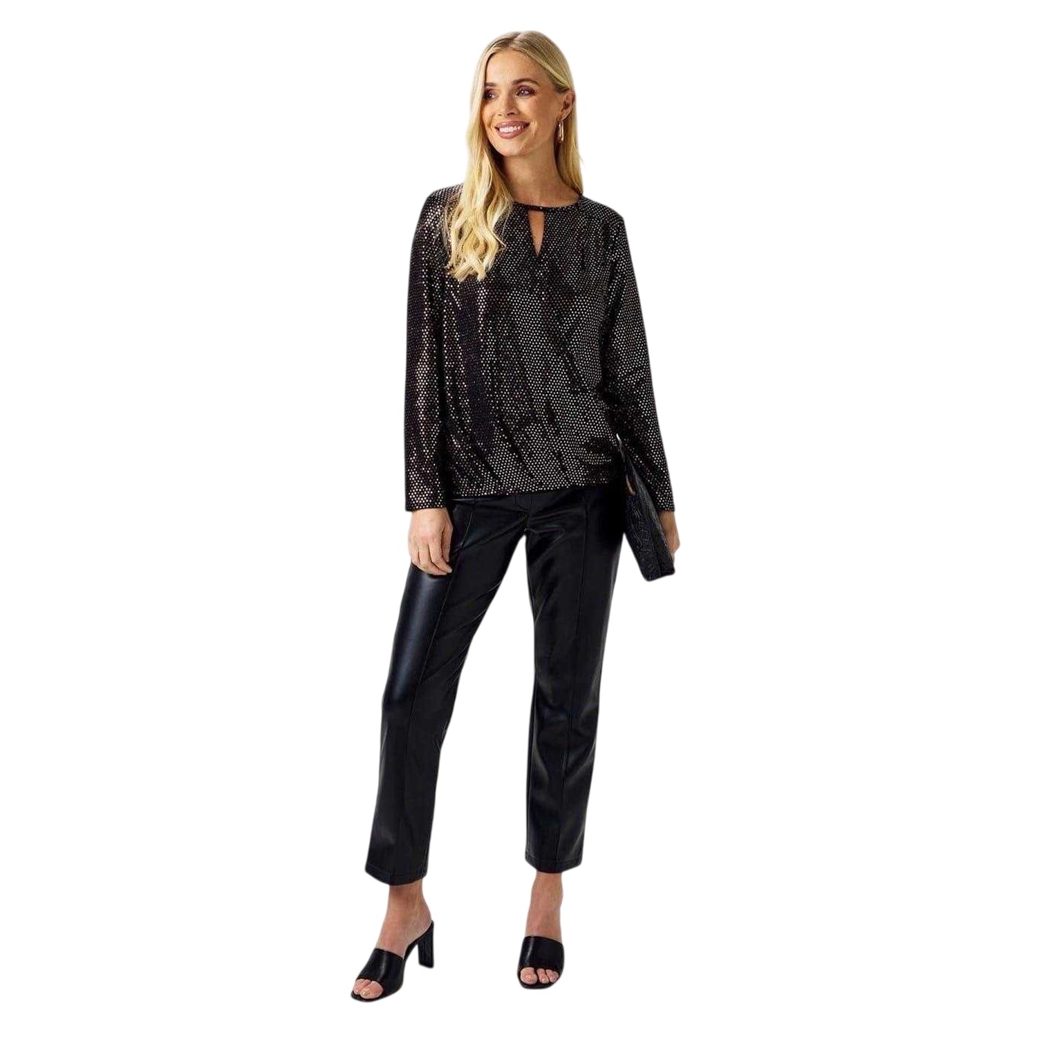 Metallic - Side - Biba Womens-Ladies Sparkle Wrap Top