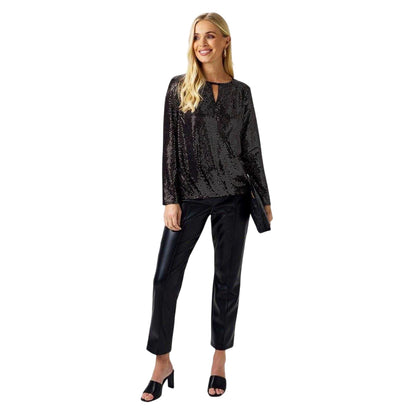 Metallic - Side - Biba Womens-Ladies Sparkle Wrap Top