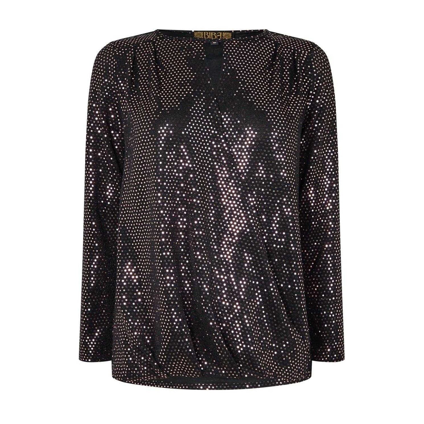 Metallic - Front - Biba Womens-Ladies Sparkle Wrap Top