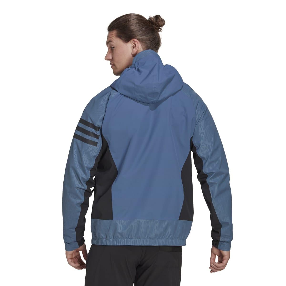 Blue - Back - Adidas Mens Terrex Utilitas Waterproof Jacket