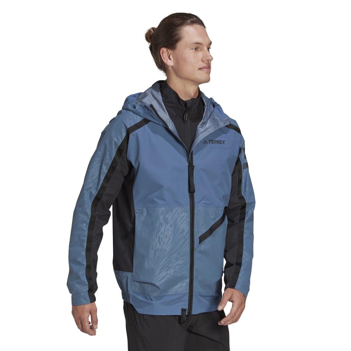 Blue - Pack Shot - Adidas Mens Terrex Utilitas Waterproof Jacket