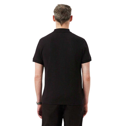 Brown - Back - Lacoste Mens Stripe Polo Shirt