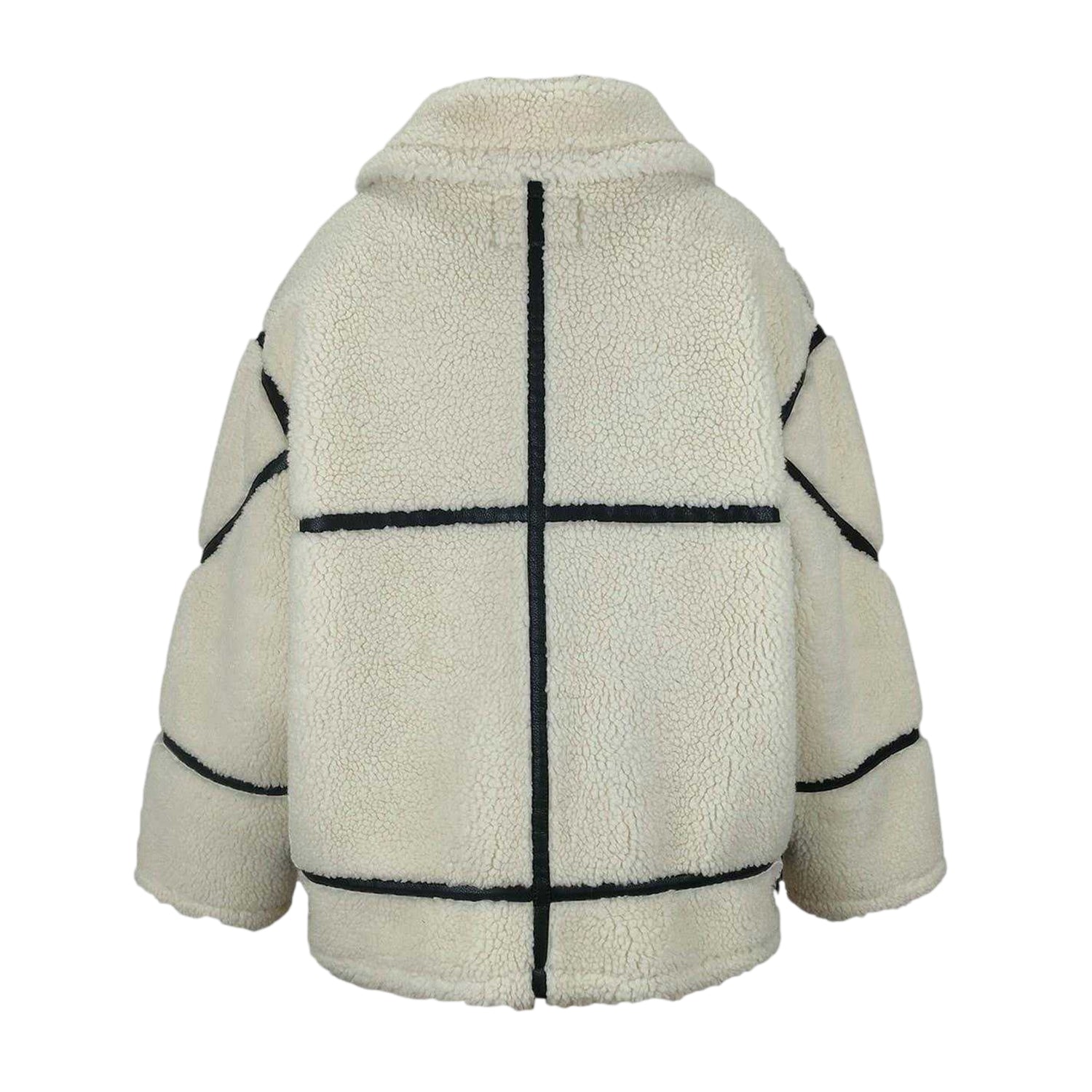 Cream - Back - Jack Wills Womens-Ladies Shearling Jacket