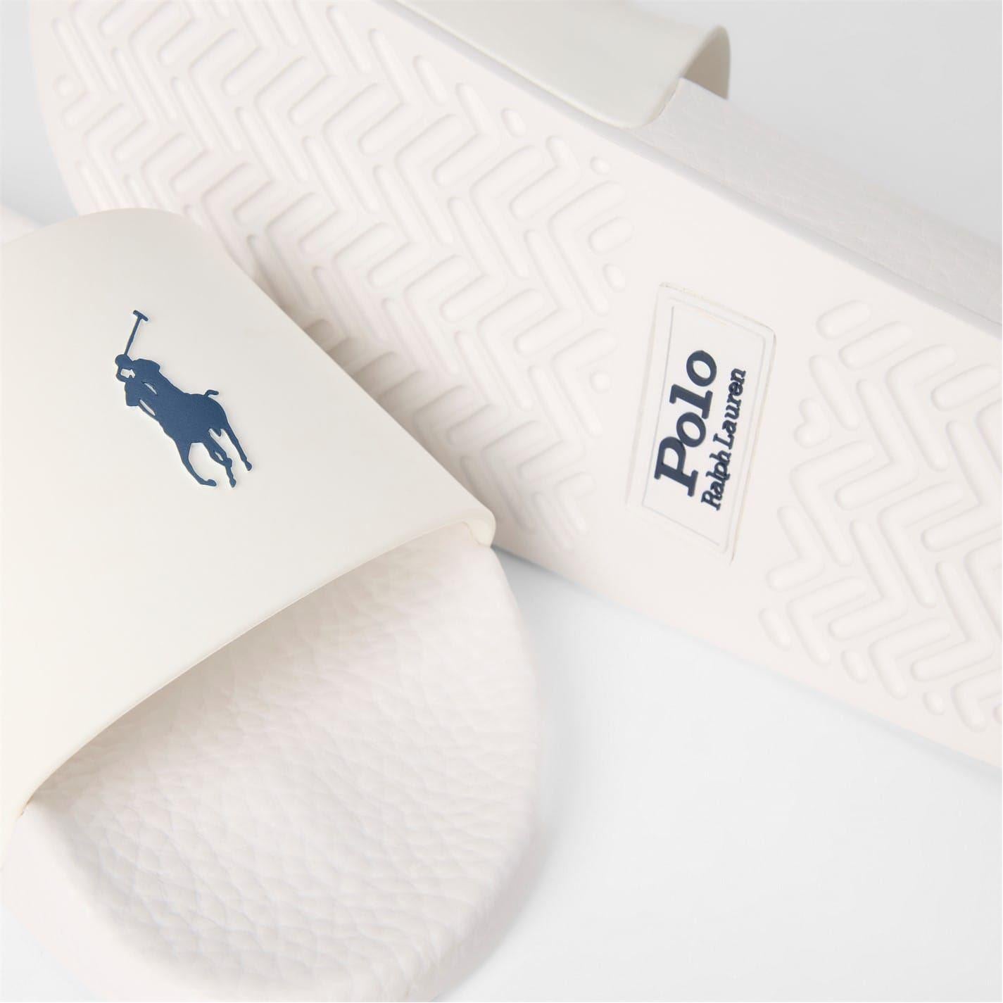 White-Navy-Off White-Navy - Side - Ralph Lauren Womens-Ladies Polo TPU Slides