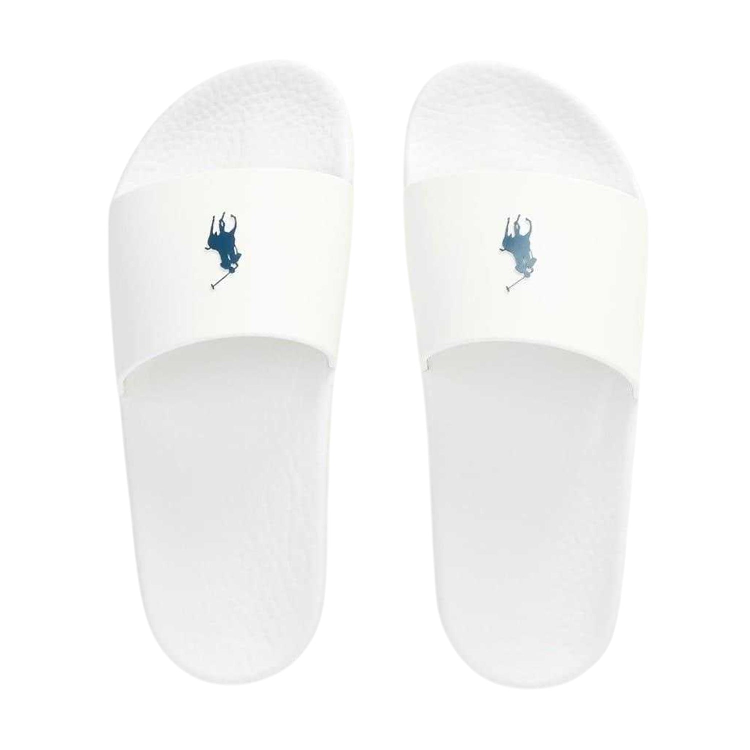 White-Navy - Side - Ralph Lauren Womens-Ladies Polo TPU Slides