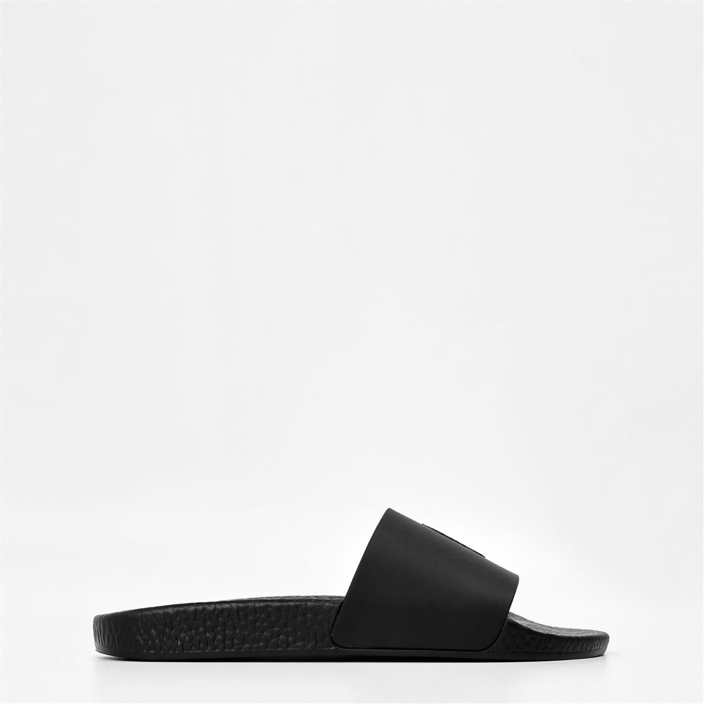 Black-White - Front - Ralph Lauren Womens-Ladies Polo TPU Slides