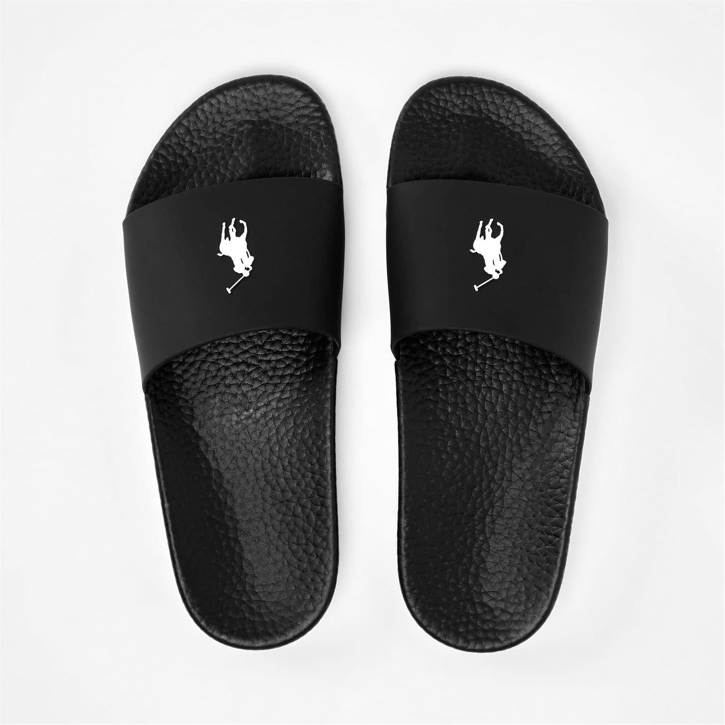 Black-White - Lifestyle - Ralph Lauren Womens-Ladies Polo TPU Slides