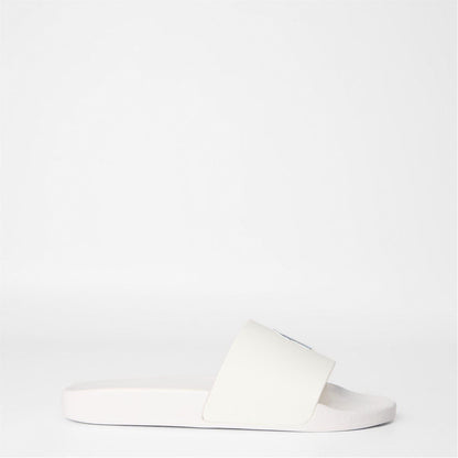 White-Navy-Off White-Navy - Front - Ralph Lauren Womens-Ladies Polo TPU Slides