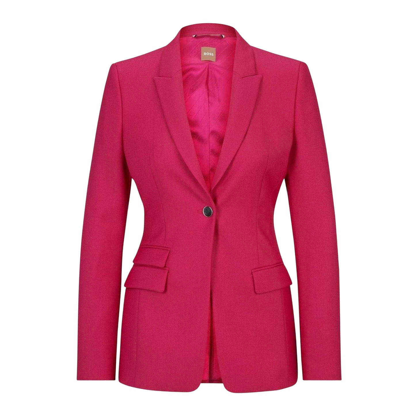 Bright Pink - Front - Boss Womens-Ladies Juicylara2 Slim Suit Jacket