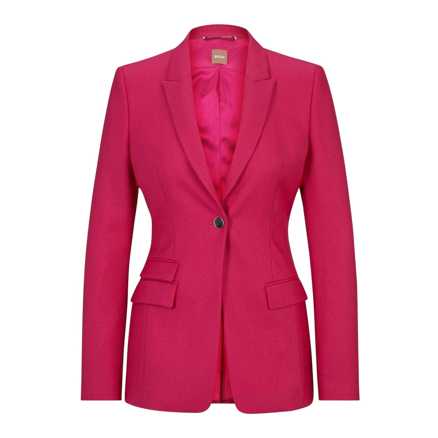 Bright Pink - Front - Boss Womens-Ladies Juicylara2 Slim Suit Jacket