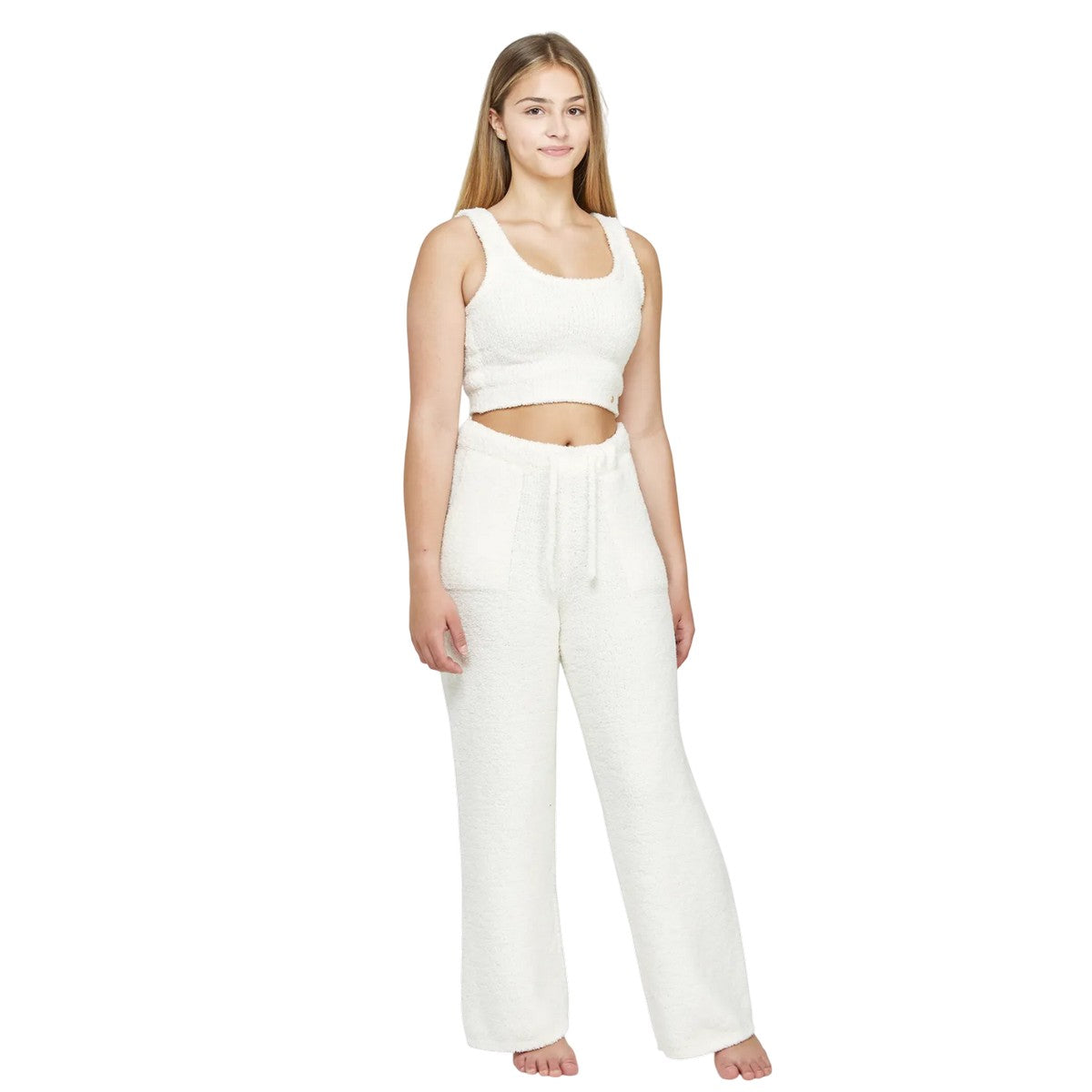 Ecru - Lifestyle - SikSilk Girls Lounge Vest Top