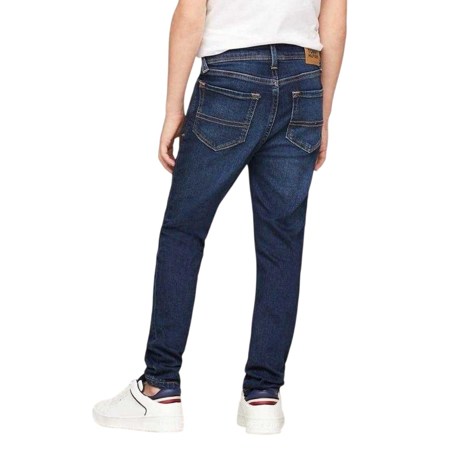 Dark Blue - Back - Tommy Hilfiger Childrens-Kids Scanton Slim Jeans