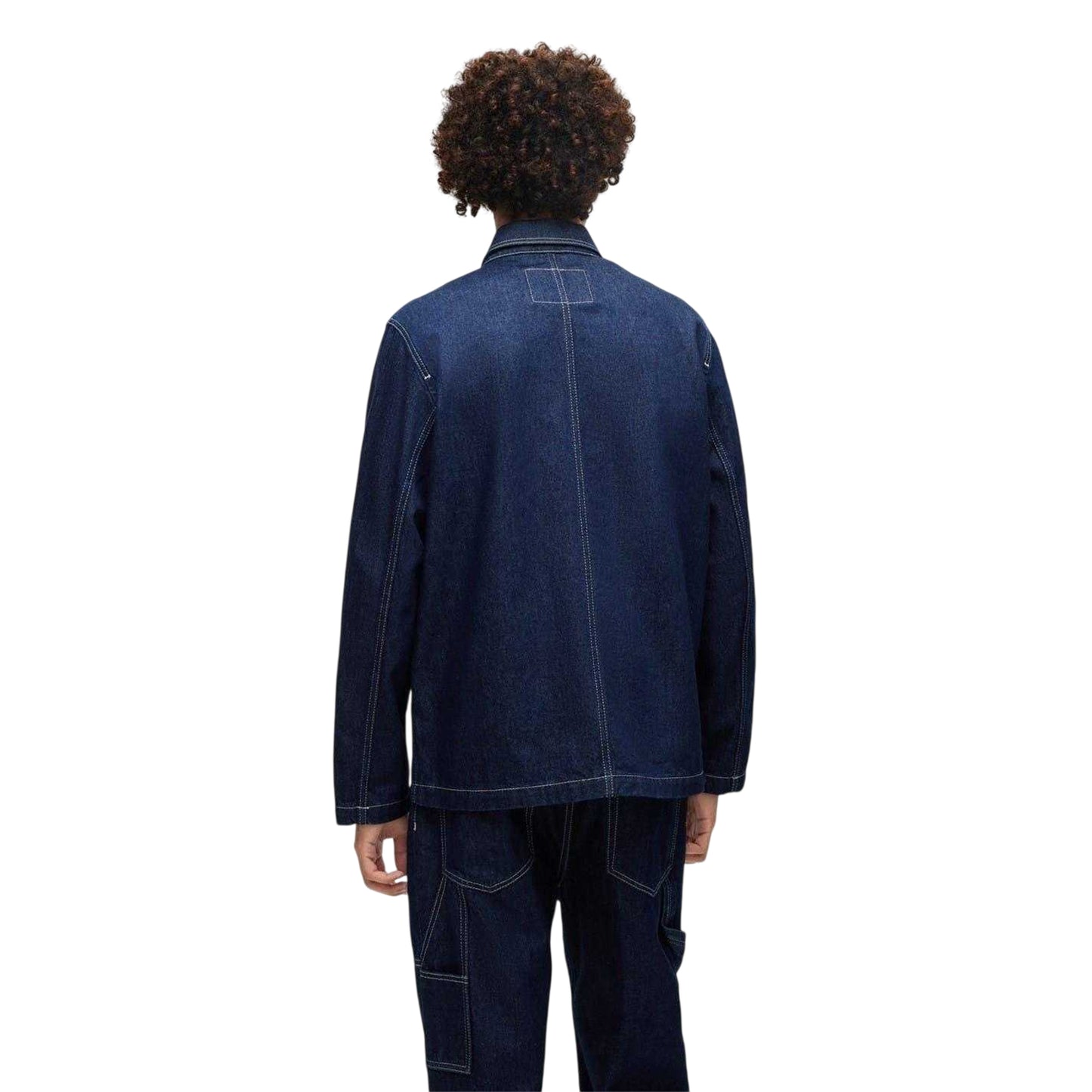 Dark Blue Faded - Back - Hugo Mens 080 Denim Jacket