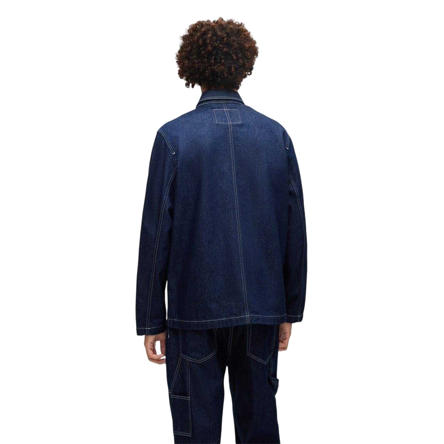 Dark Blue Faded - Back - Hugo Mens 080 Denim Jacket