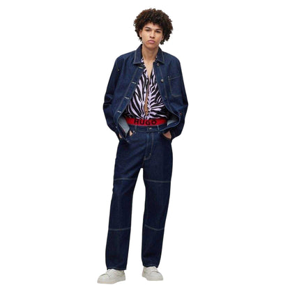 Dark Blue Faded - Side - Hugo Mens 080 Denim Jacket