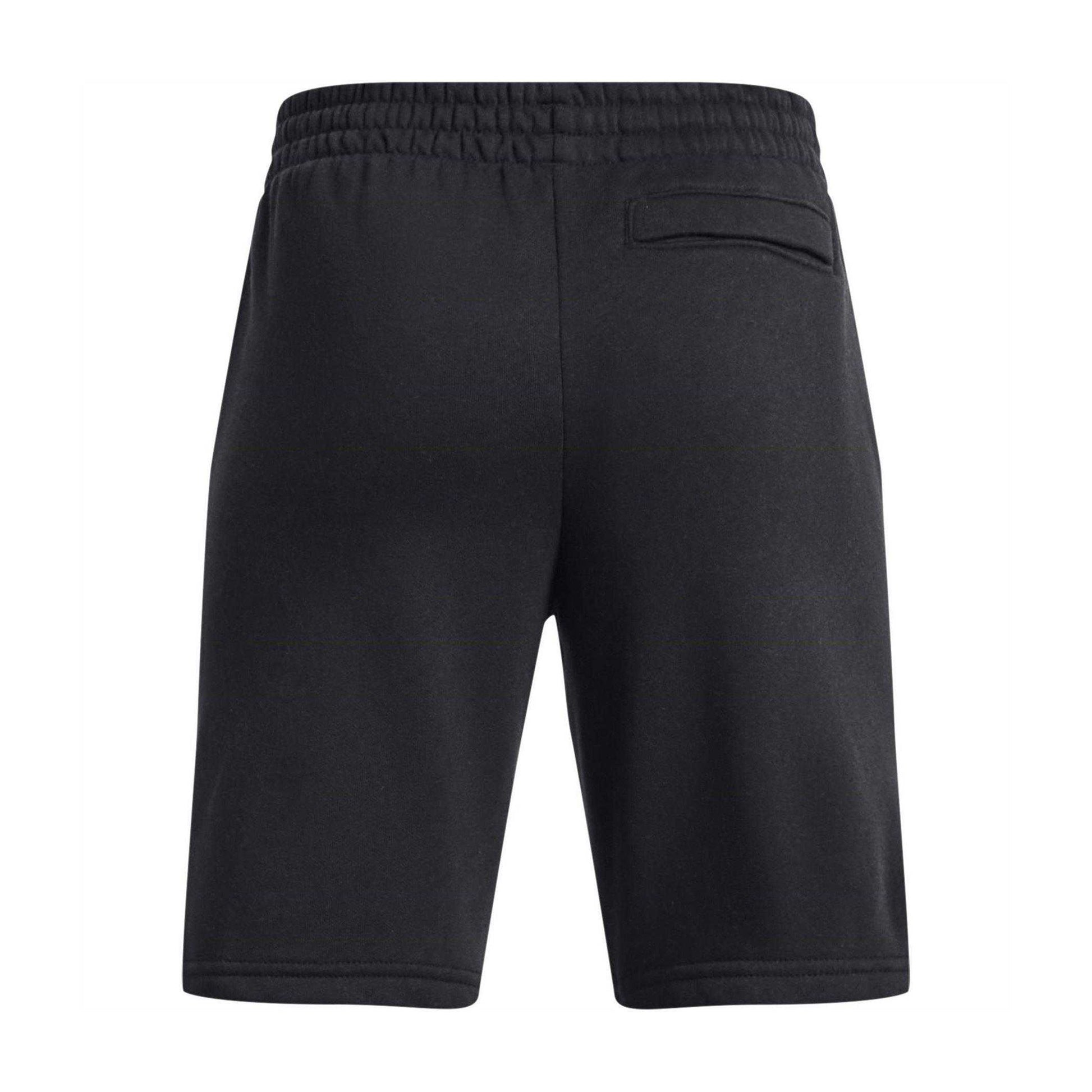 Black-White - Back - Under Armour Childrens-Kids Rival Fleece Shorts