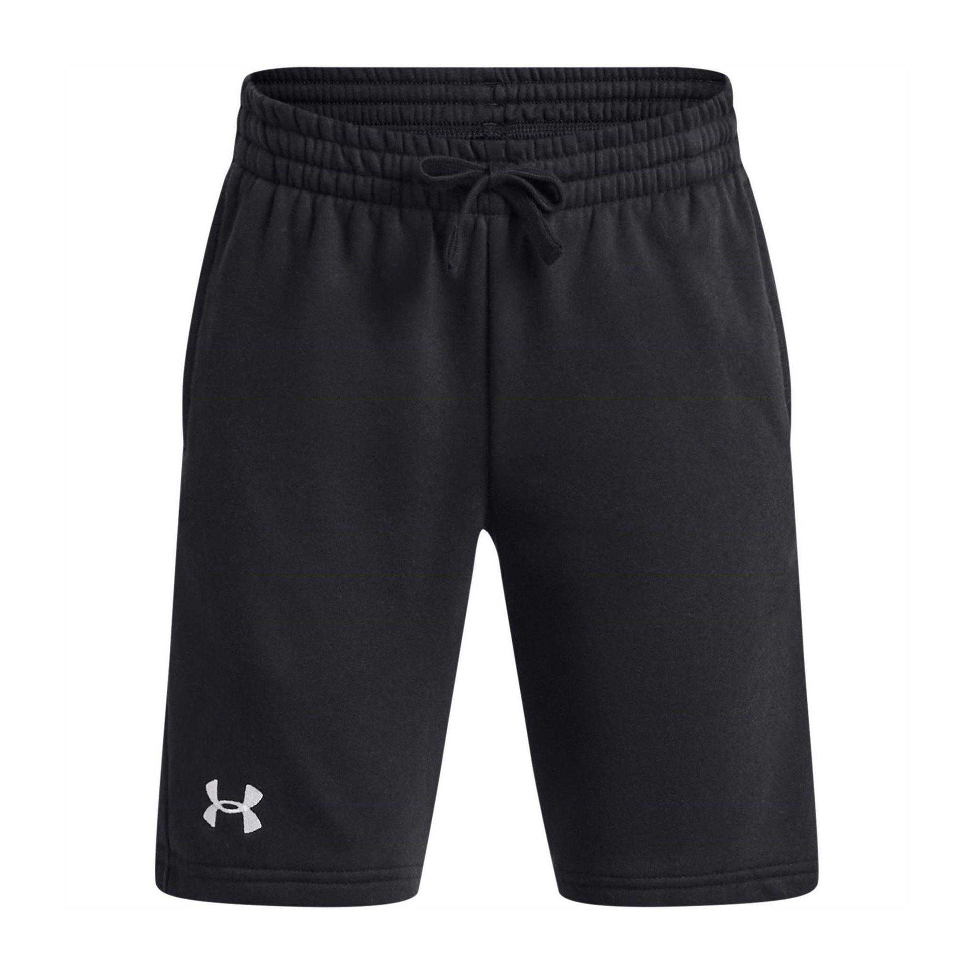 Black-White - Front - Under Armour Childrens-Kids Rival Fleece Shorts