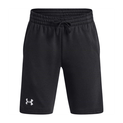 Black-White - Front - Under Armour Childrens-Kids Rival Fleece Shorts