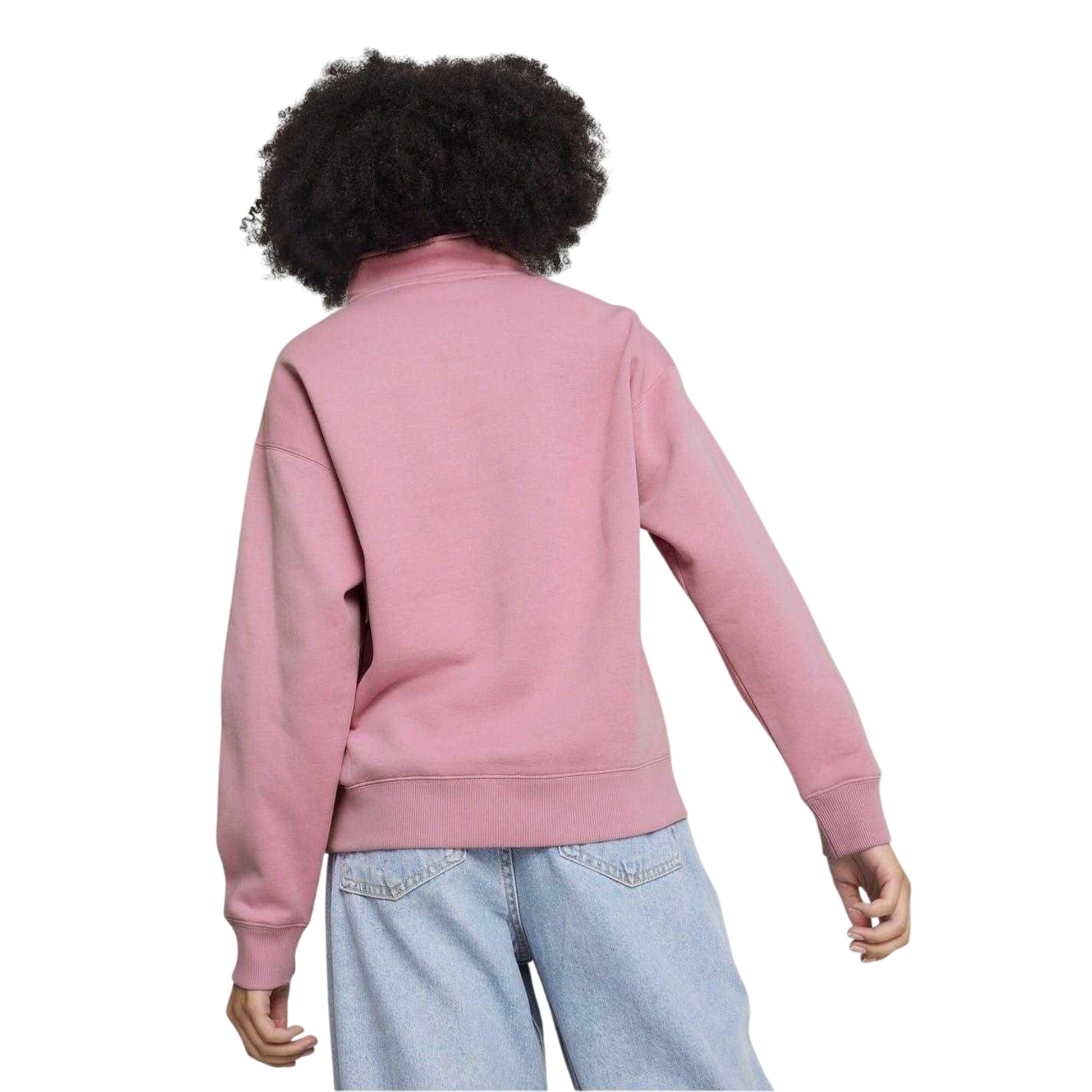 Mauved Out - Back - Puma Womens-Ladies Colour Block Zip Neck Sweatshirt
