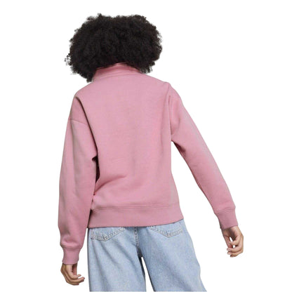 Mauved Out - Back - Puma Womens-Ladies Colour Block Zip Neck Sweatshirt