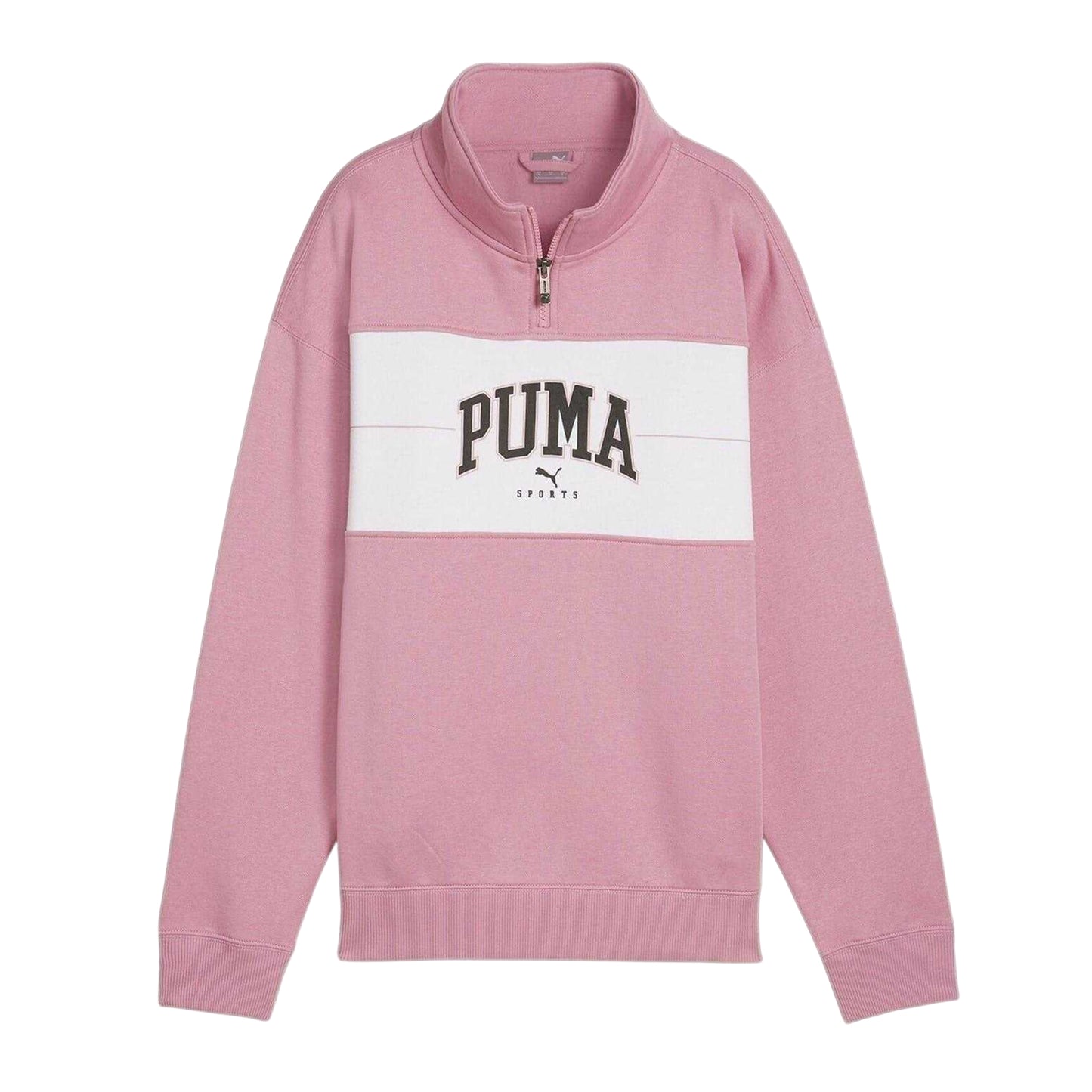 Mauved Out - Front - Puma Womens-Ladies Colour Block Zip Neck Sweatshirt